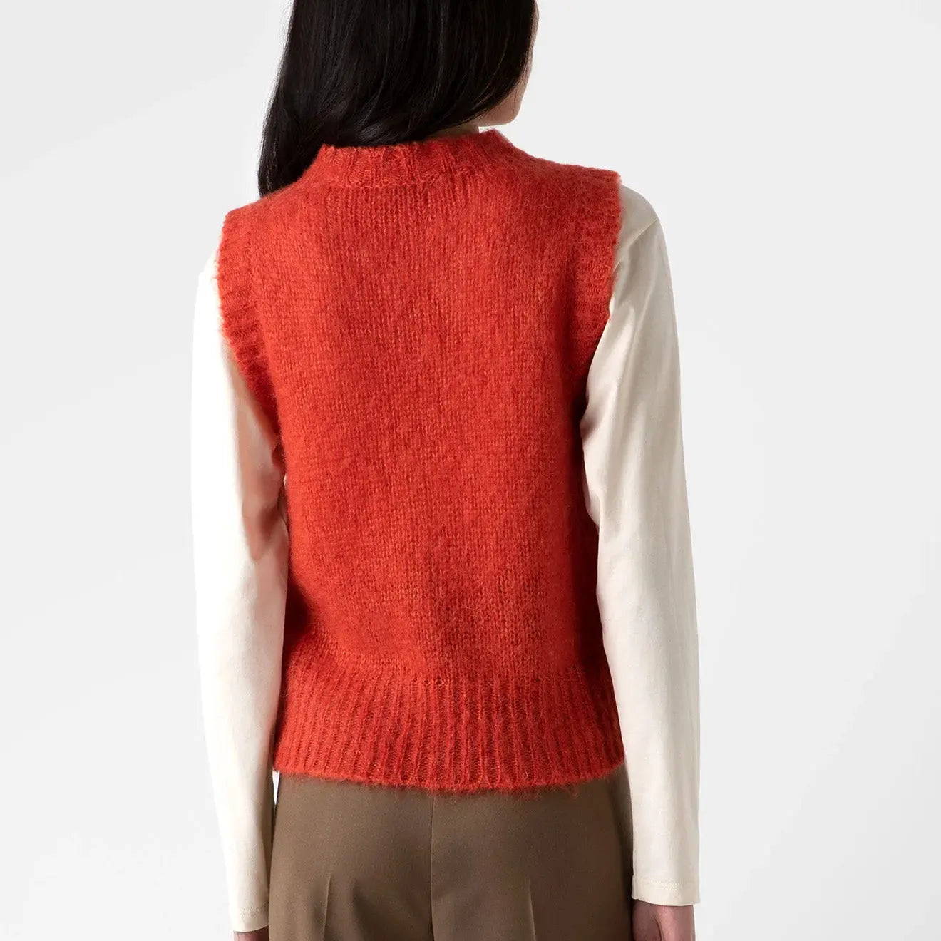 Sunspel Womens Mohair Silk Vest Magma - pam pam