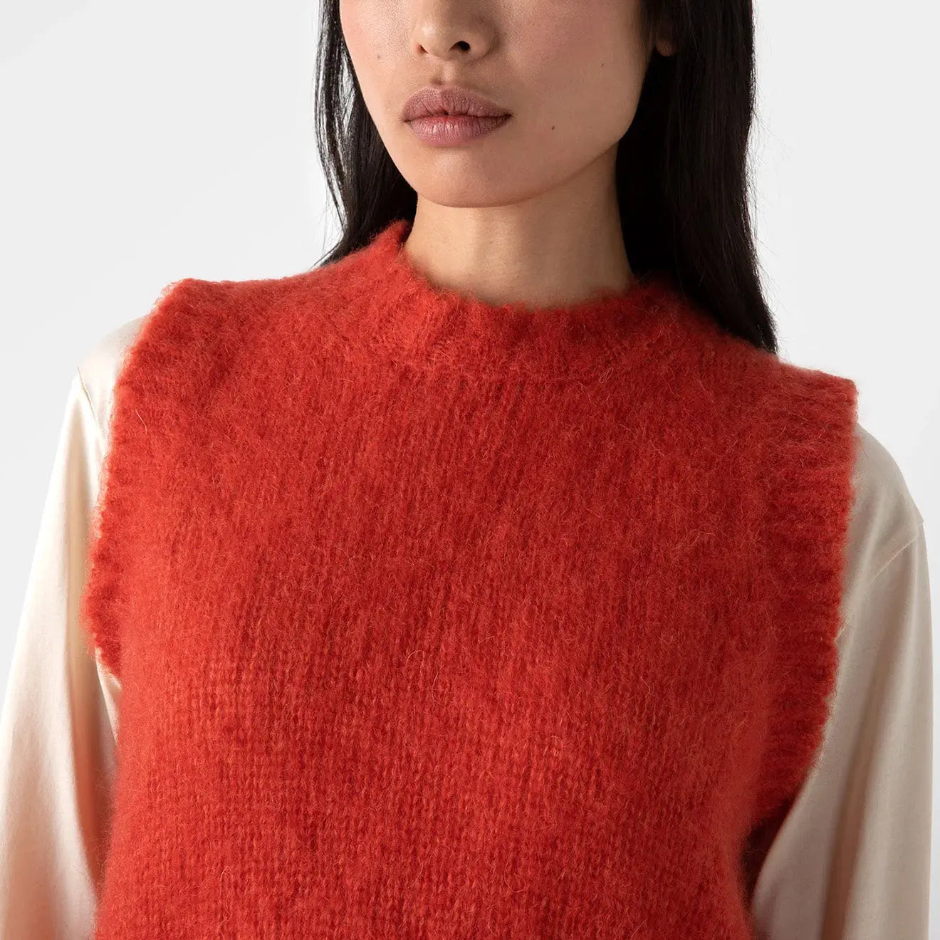 Sunspel Womens Mohair Silk Vest Magma - pam pam