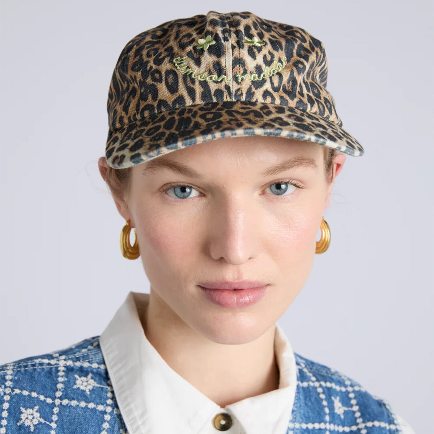 Damson Madder Smiley Cap Washed Leopard Print - pam pam