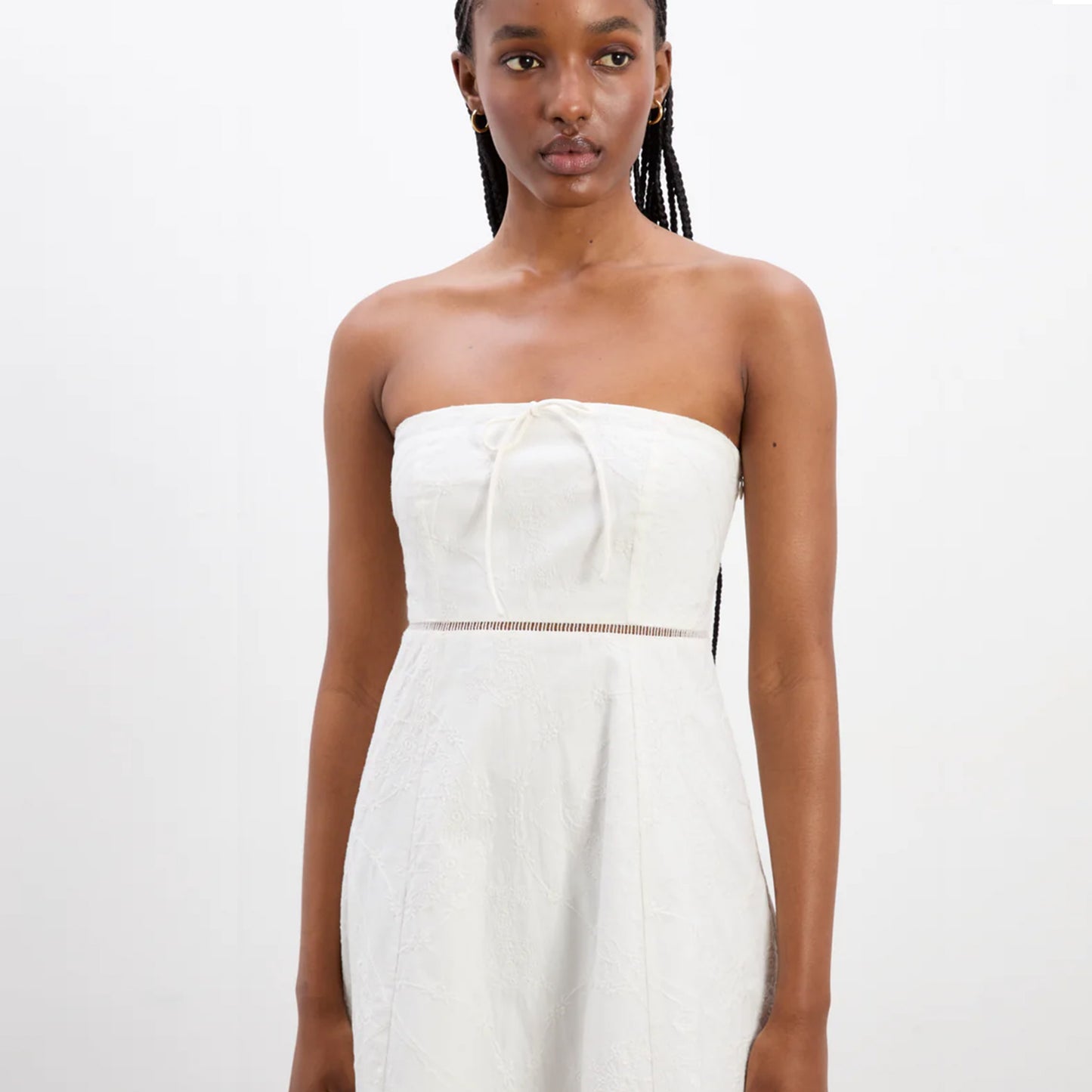 Damson Madder Fan Fan Midi Dress Patchwork Broderie - pam pam