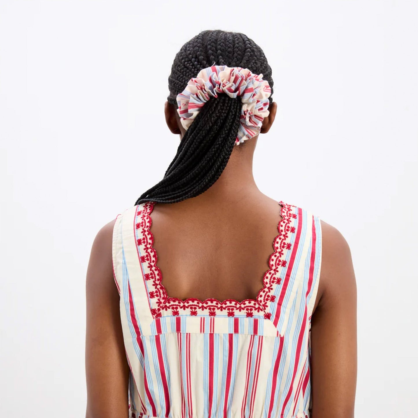Damson Madder Garter Scrunchie Cherry Business Stripe - pam pam