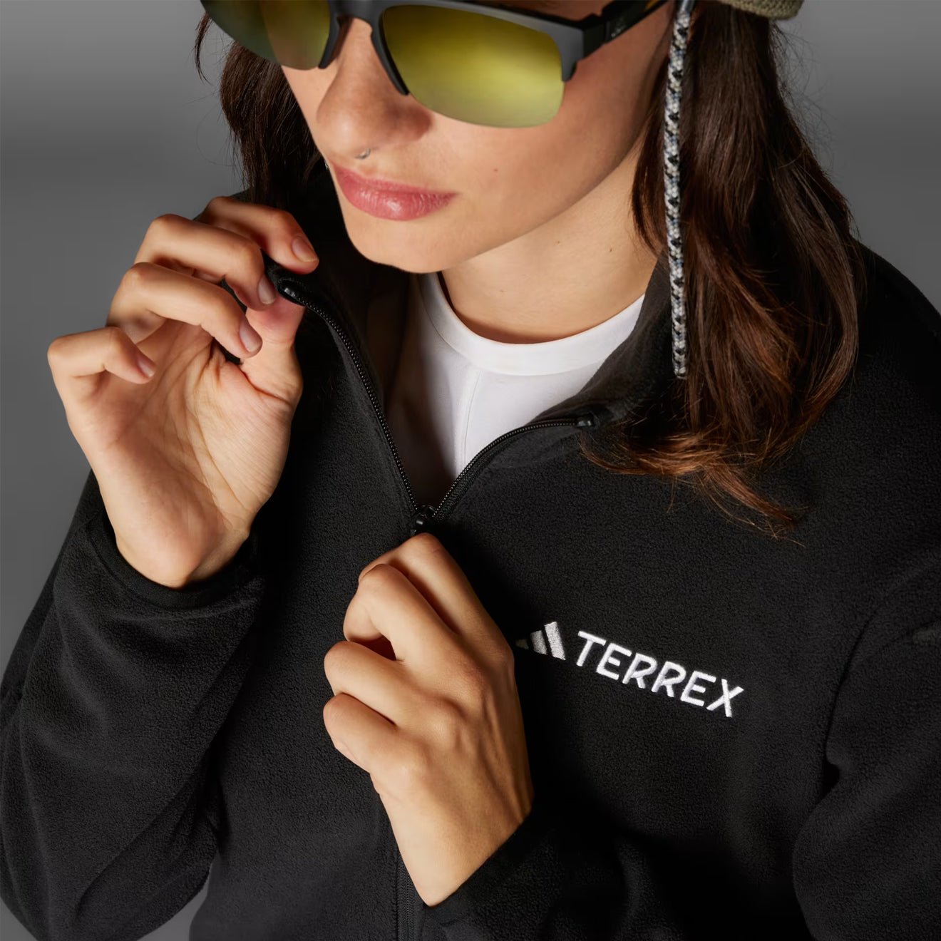 Adidas Terrex Womens Multi Essentials Full-Zip Fleece Jacket Black - pam pam