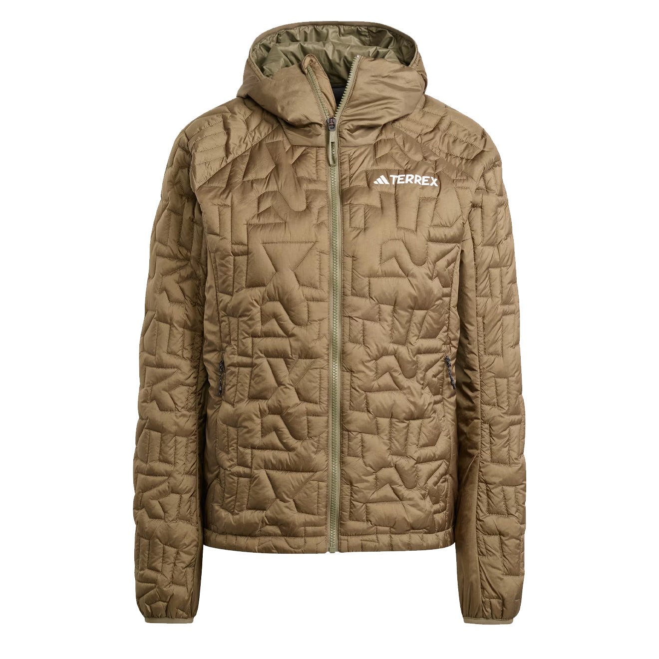 Adidas Terrex Womens Terrex Xperior Primaloft Loose Fill Insulated Hooded Jacket Olive Strata - pam pam