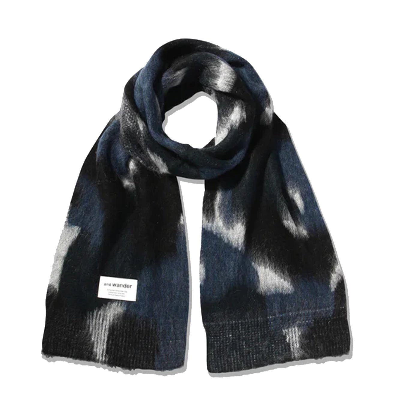 And Wander Mix Color Shaggy Knit Stole Black Mix - pam pam