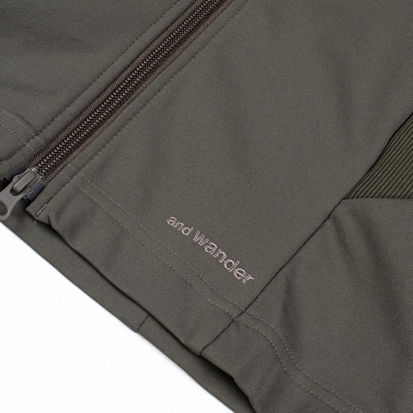 And Wander Womens Back Pile Zip Up Khaki