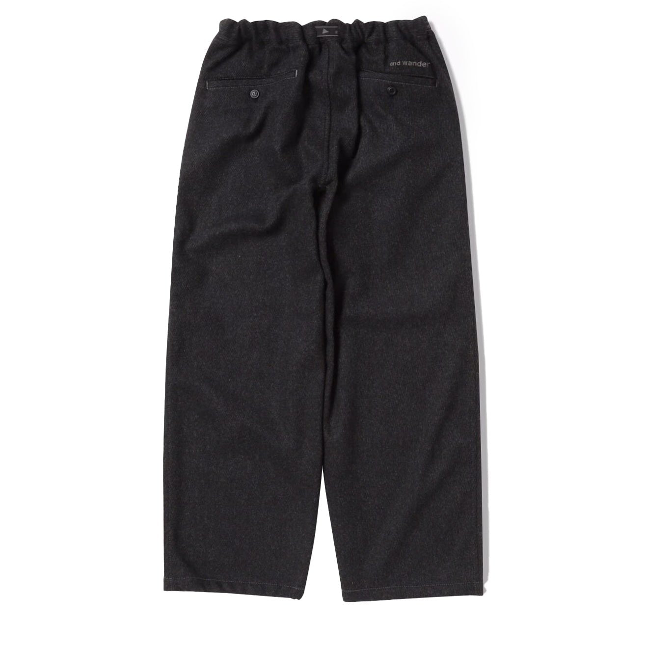 And Wander Womens Rewool Tweed Wide Pants Dark Gray - pam pam