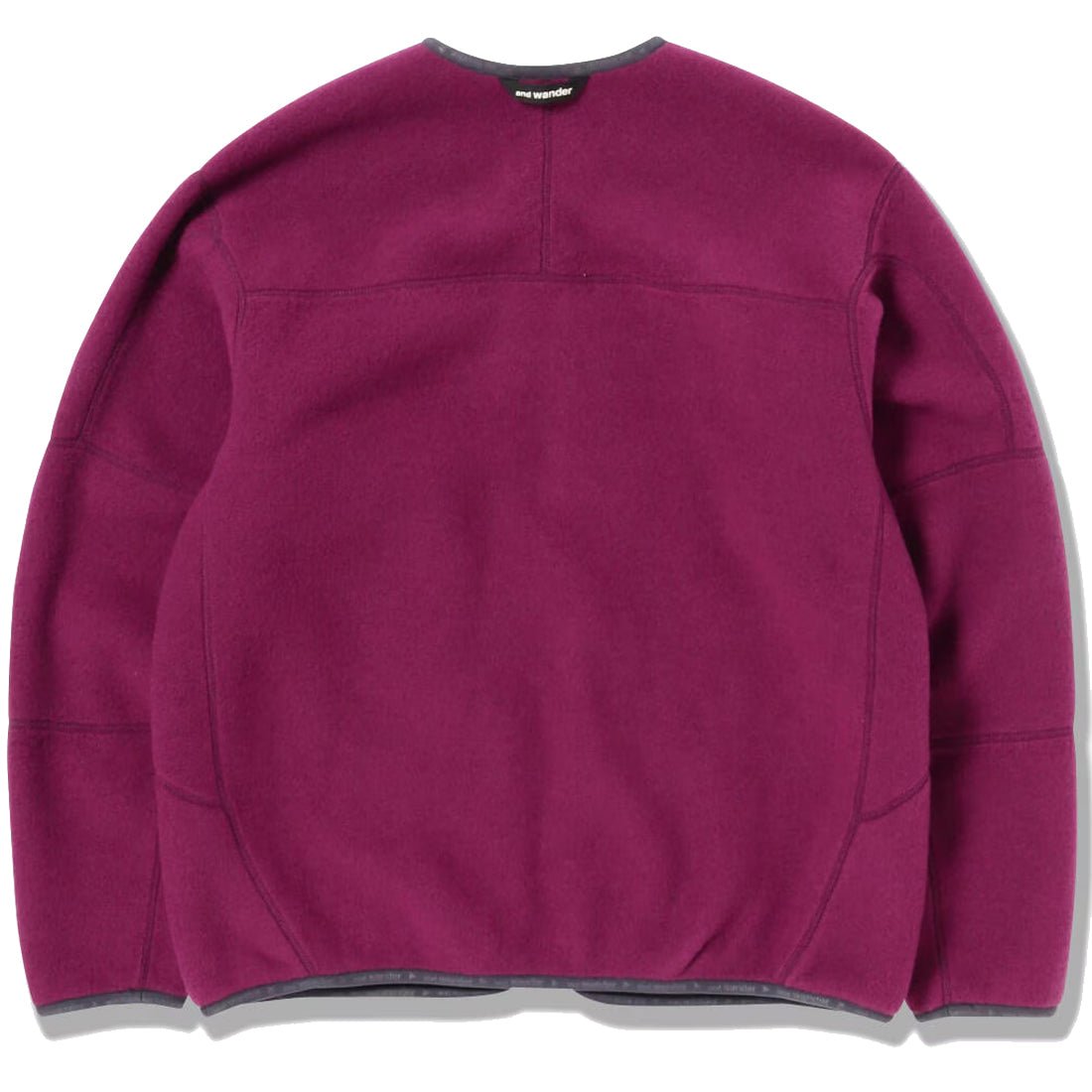 And Wander Womens Wool Fleece Cardigan Purple - pam pam