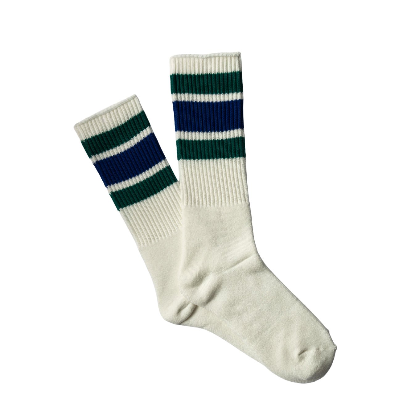 Anonymous Ism 3 Line Crew Sock Green Melange - pam pam