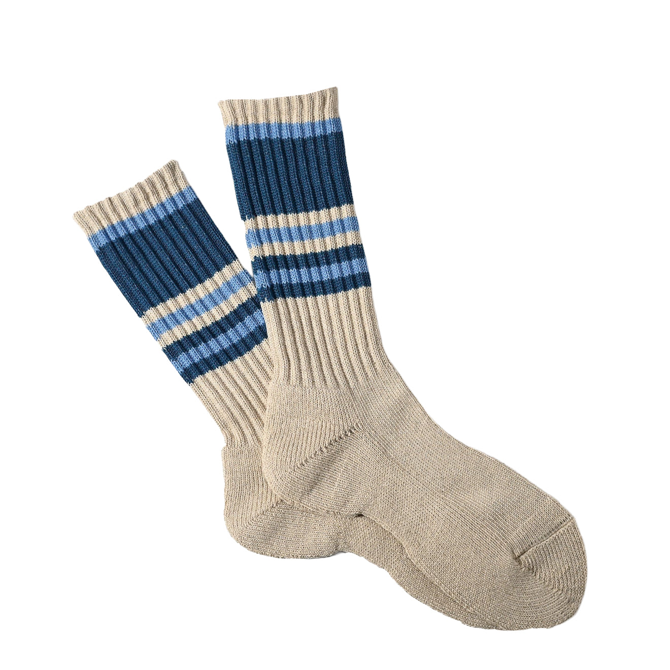 Anonymous Ism Hemp Random Line Pile Crew Socks Blue - pam pam