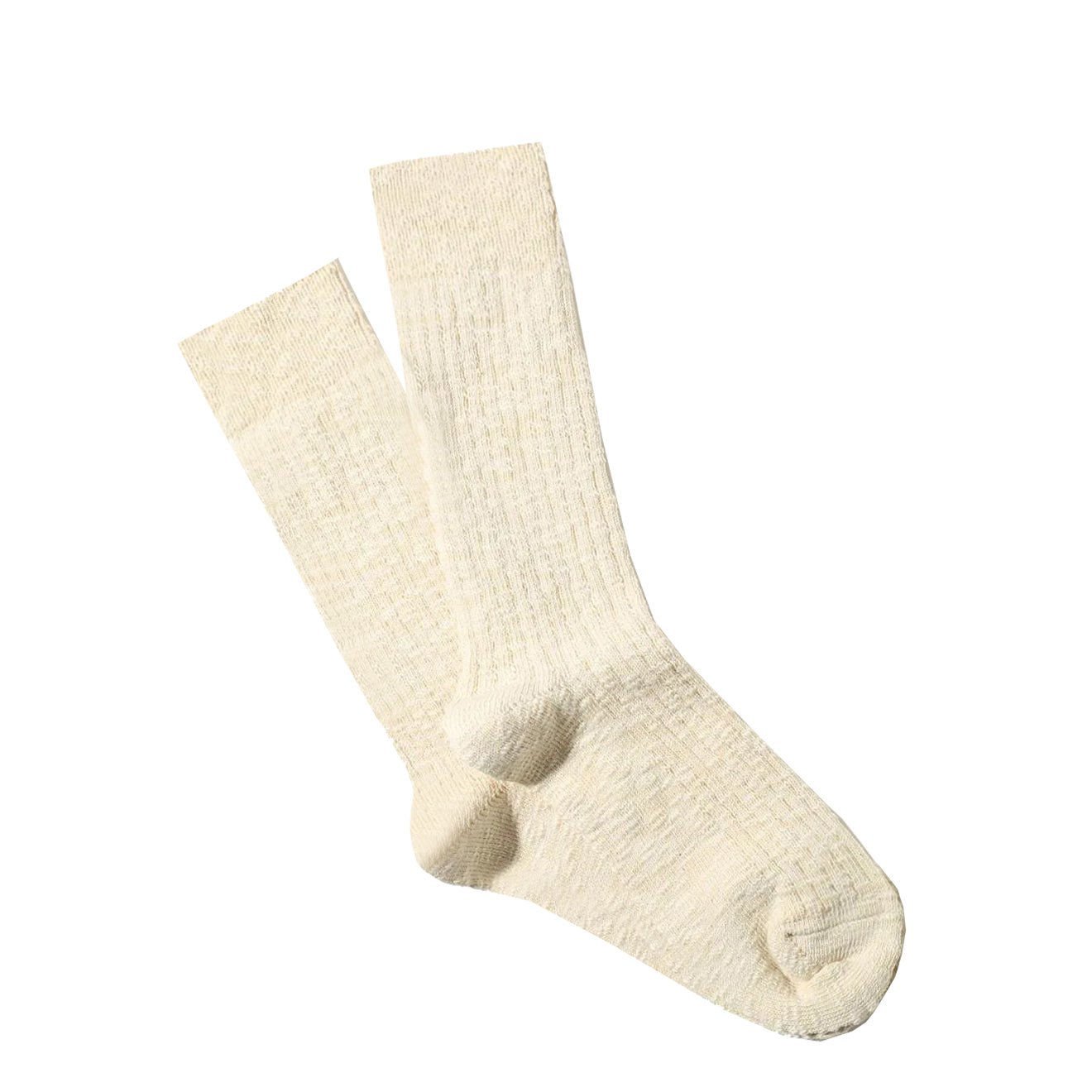 Anonymous Ism Light Slub Crew Socks Ivory - pam pam