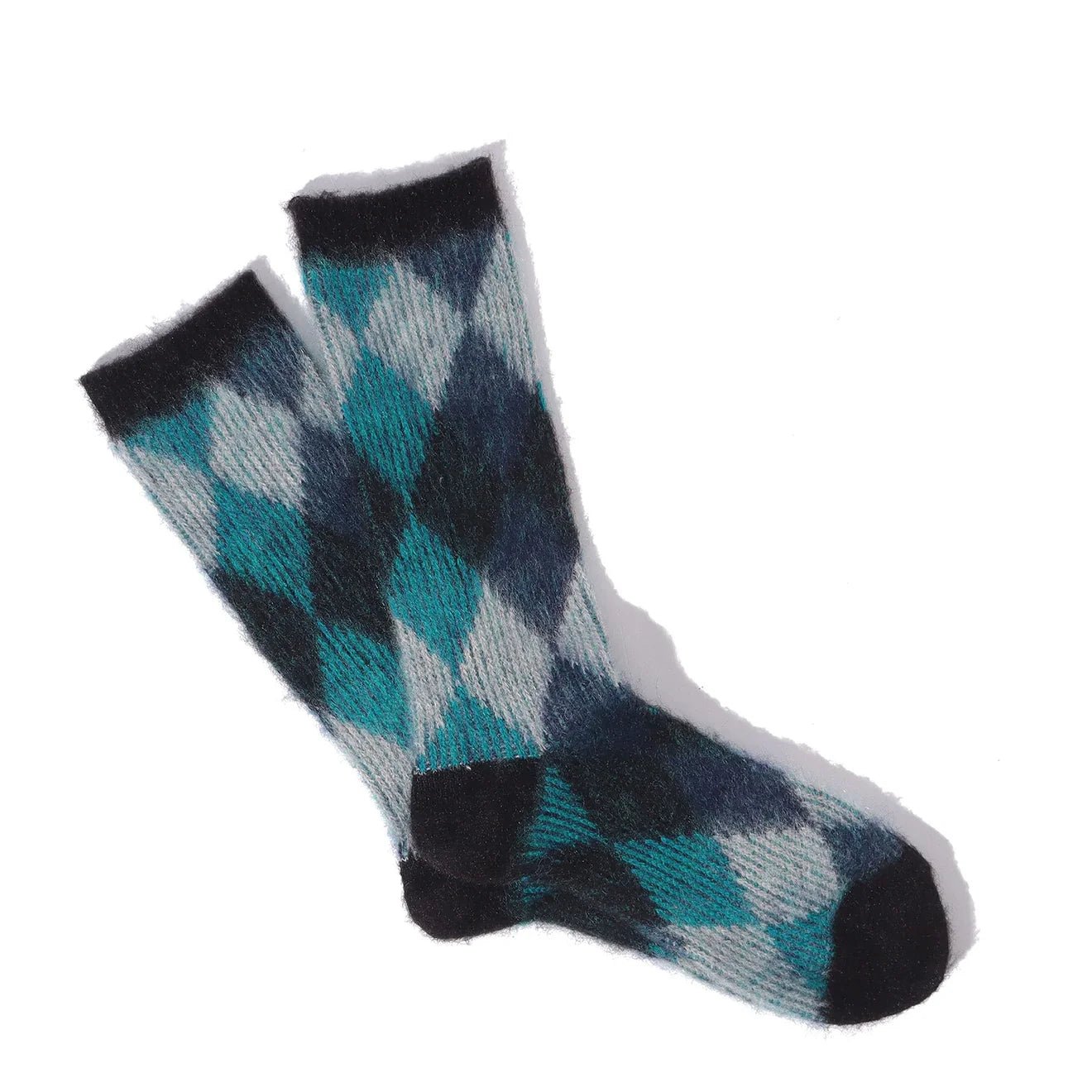 Anonymous Ism Napping Argyle JQ Crew Socks Black - pam pam