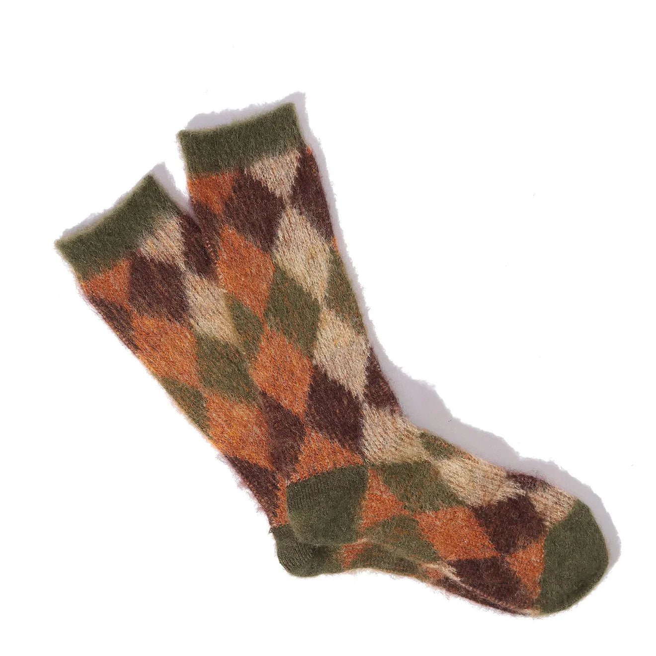 Anonymous Ism Napping Argyle JQ Crew Socks Moss - pam pam