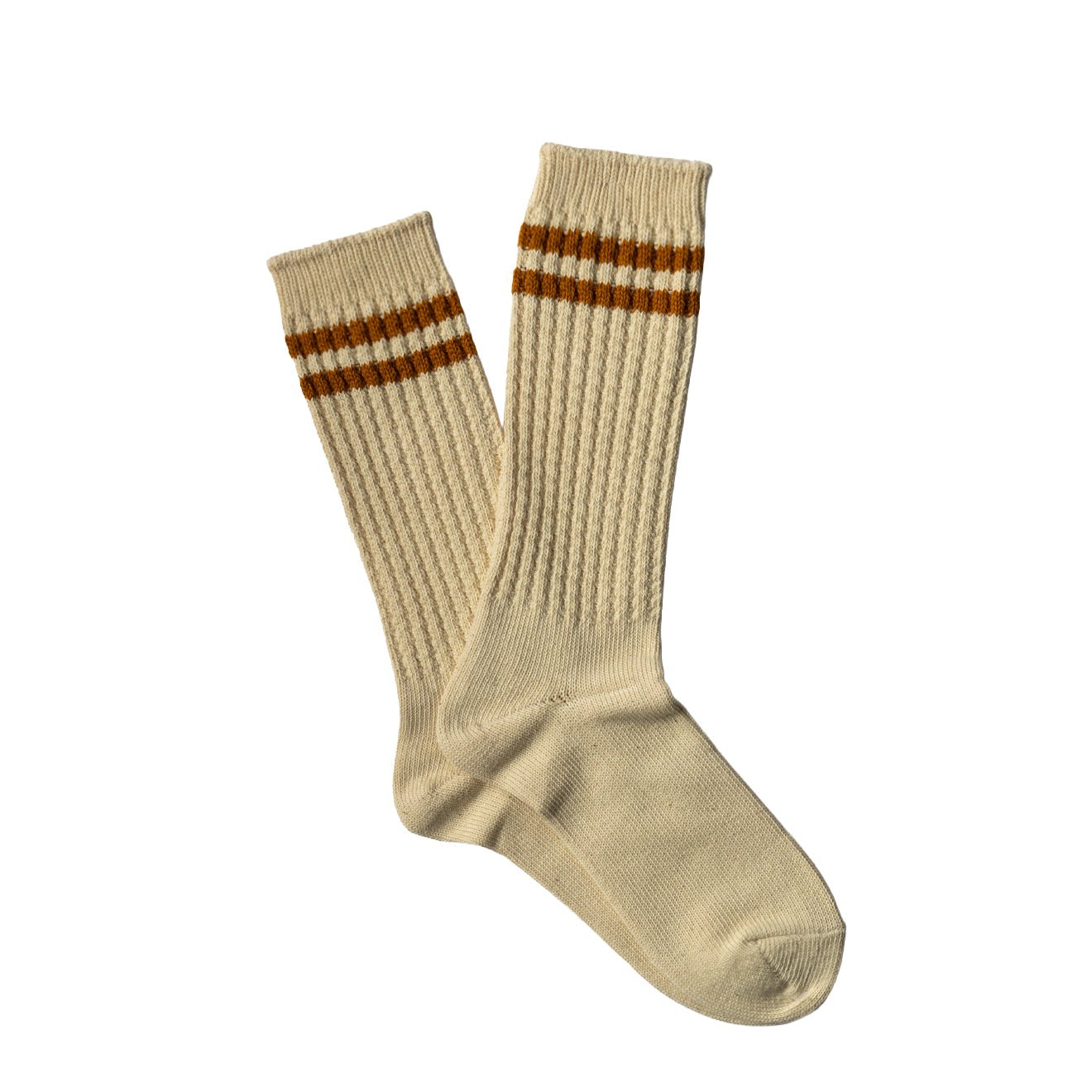 Anonymous Ism OC 2 Line Pique Rib Crew Sock Mustard - pam pam