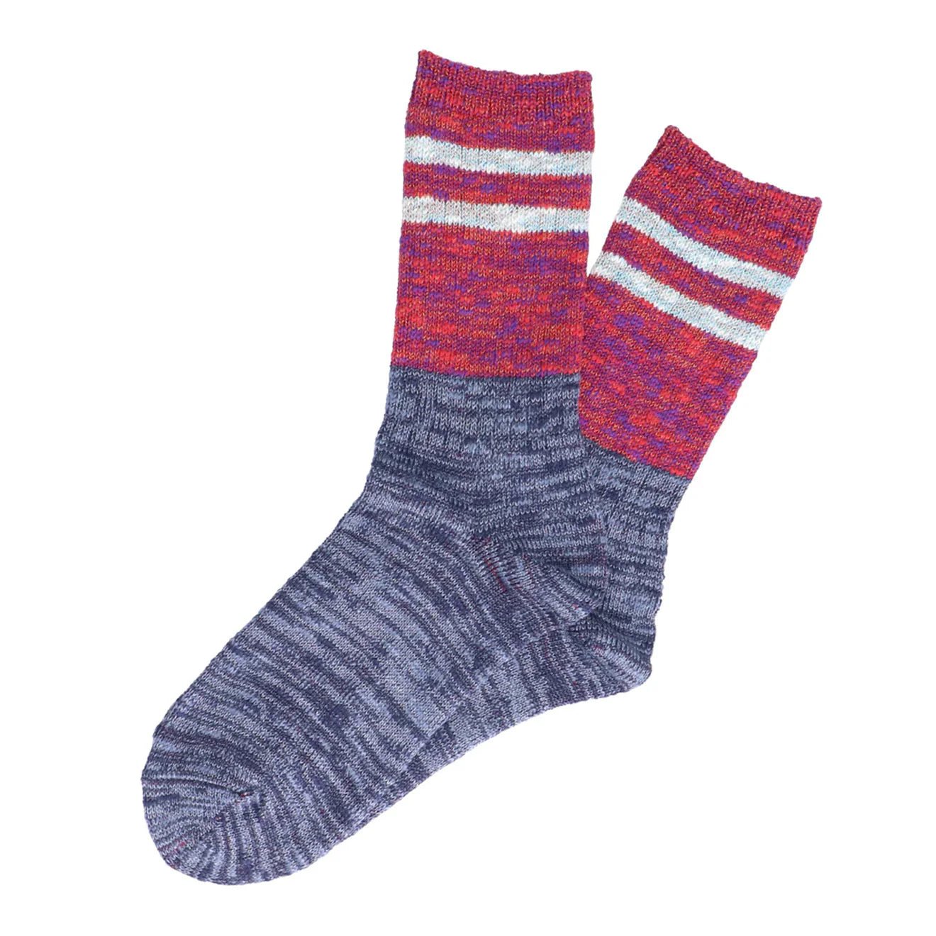Anonymous Ism Slub Stripes Sock Crew Red - pam pam