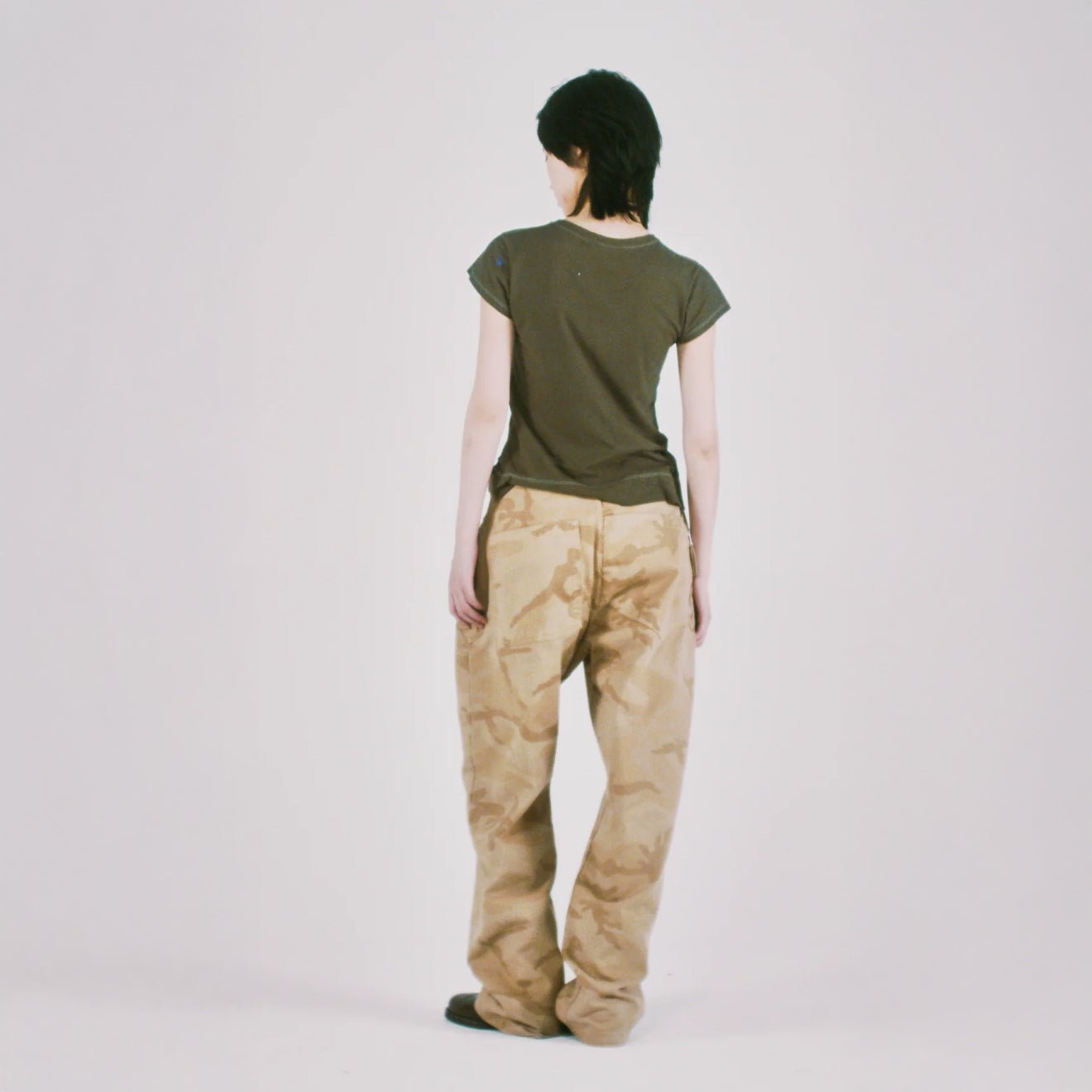 Aries Womens J'adoro Western Cap Sleeve Tee Olive