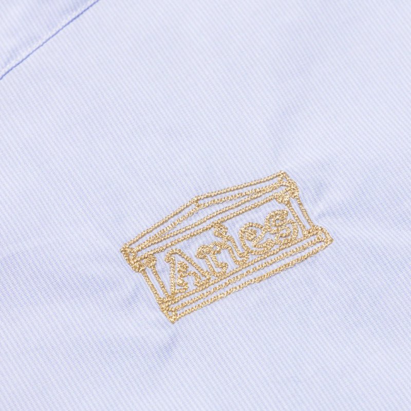 Aries Womens Striped Poplin Shirt Blue - pam pam