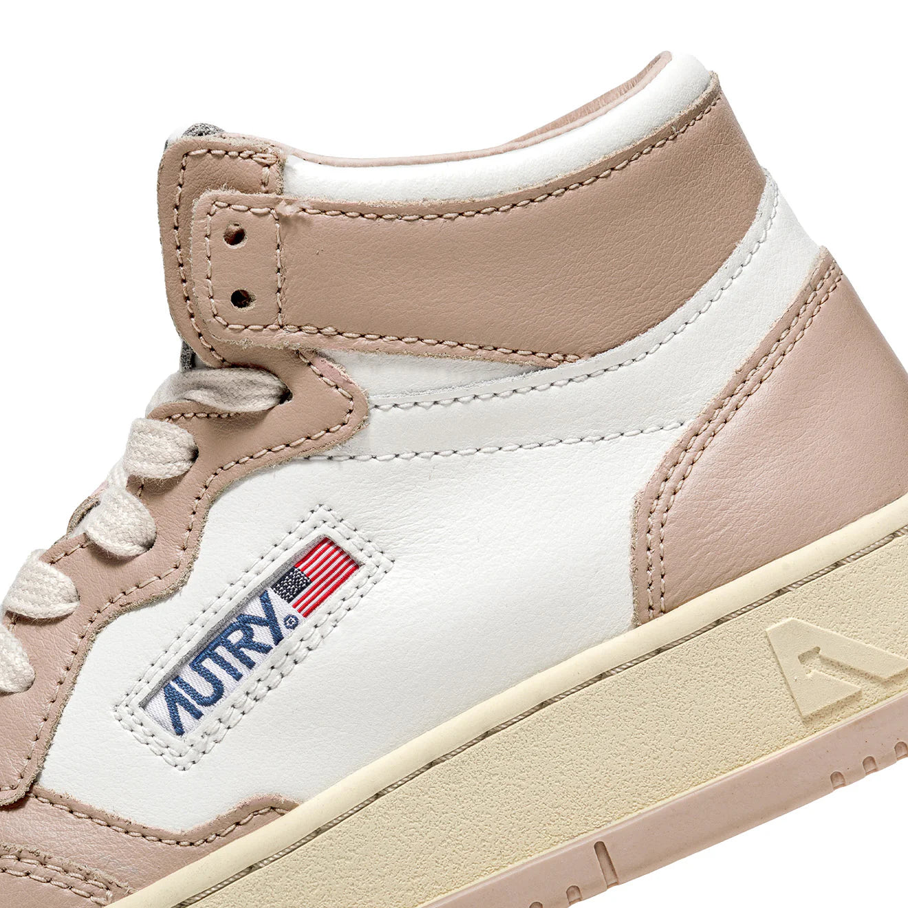 Autry Medalist Mid Trainers White / Mushroom - pam pam