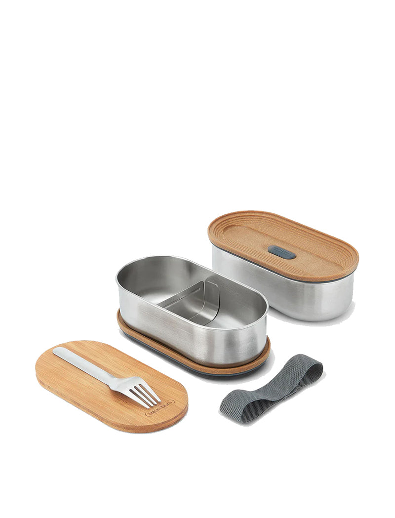 Black + Blum Stainless Steel Double Bento Box Almond/Grey - pam pam