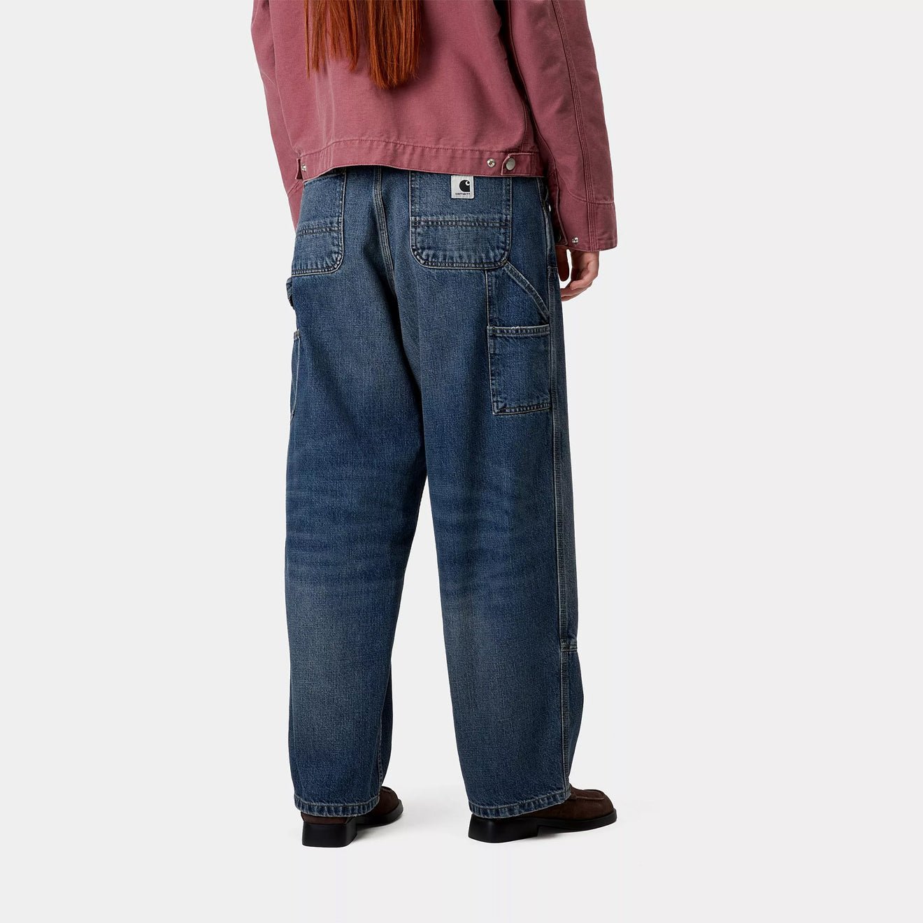 Carhartt WIP Womens Brandon Double Knee Pant Blue Dark Used Wash - pam pam