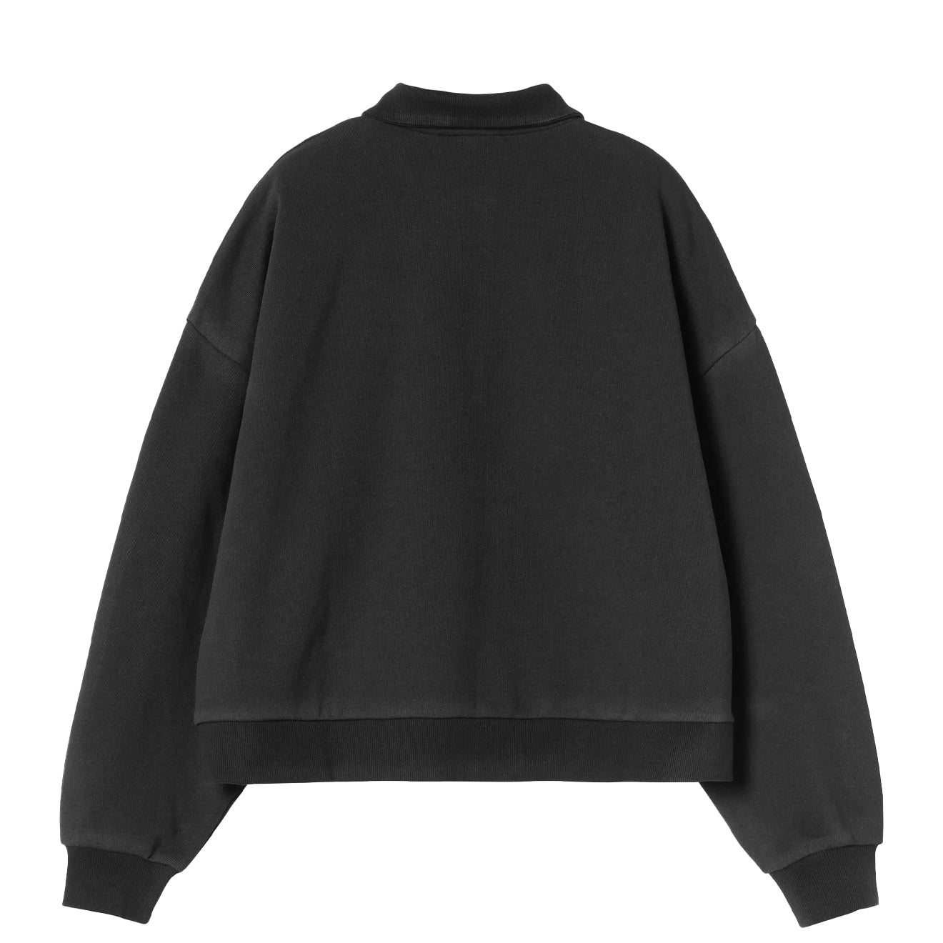 Carhartt WIP Womens Brenta Polo Sweat Black / White Heavy Stone Wash