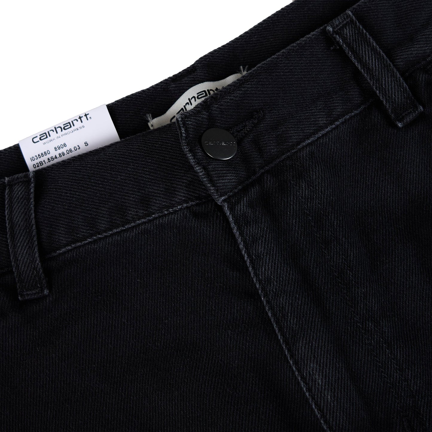 Carhartt WIP Womens Double Knee Skirt Black Stone Washed - pam pam