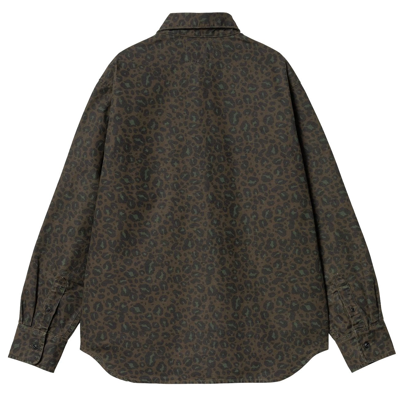 Carhartt WIP Womens L/S Leo Shirt Camo Leo Tamarind / Office Green Garment Dyed - pam pam
