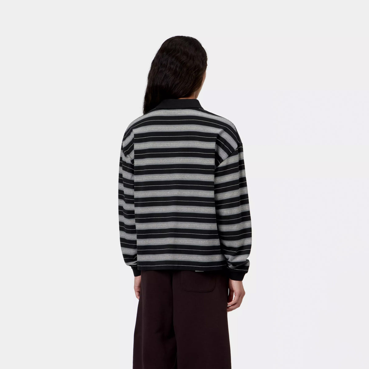 Carhartt WIP Womens L/S Bronson Polo Bronson Stripe Black