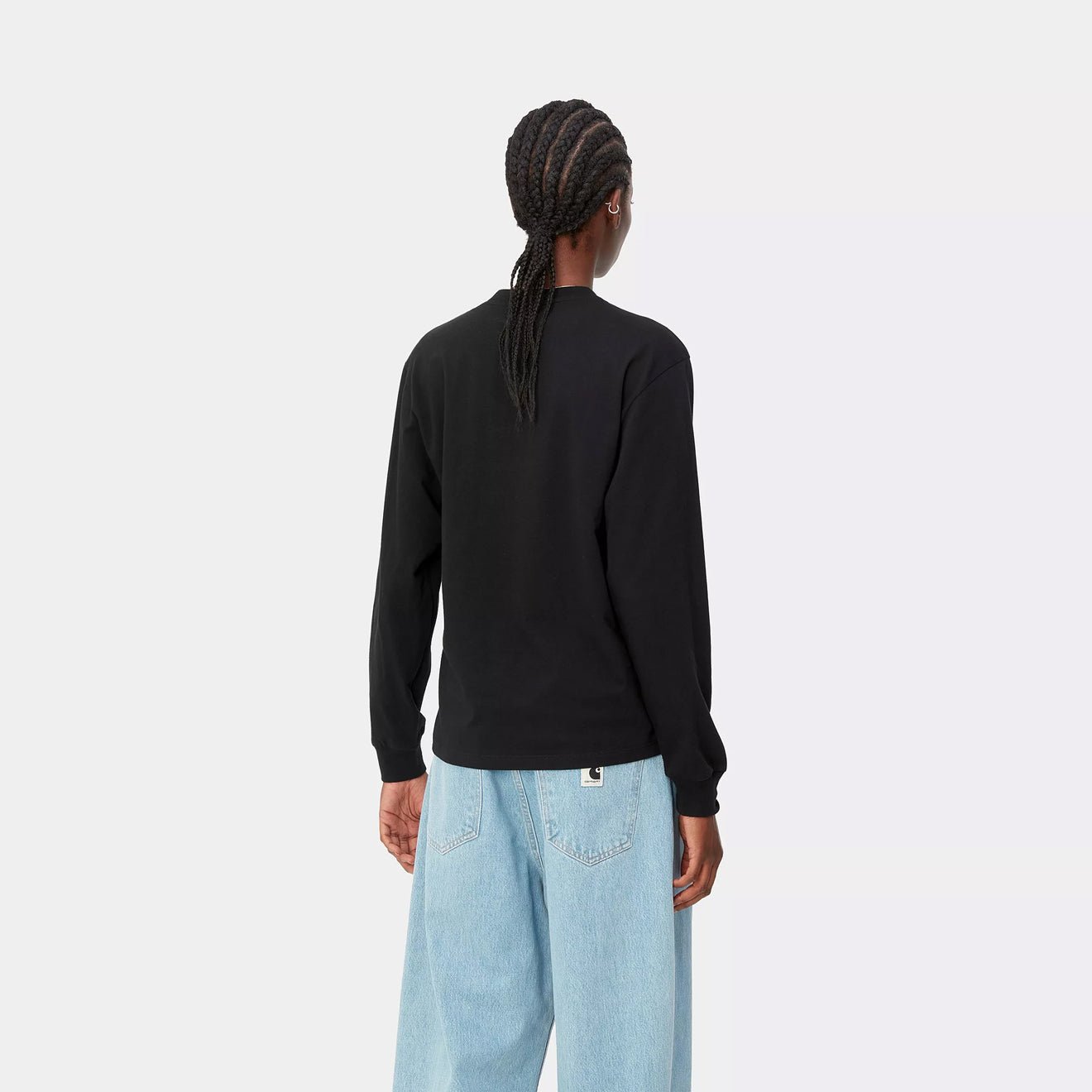 Carhartt WIP Womens L/S Pocket T-Shirt Black - pam pam
