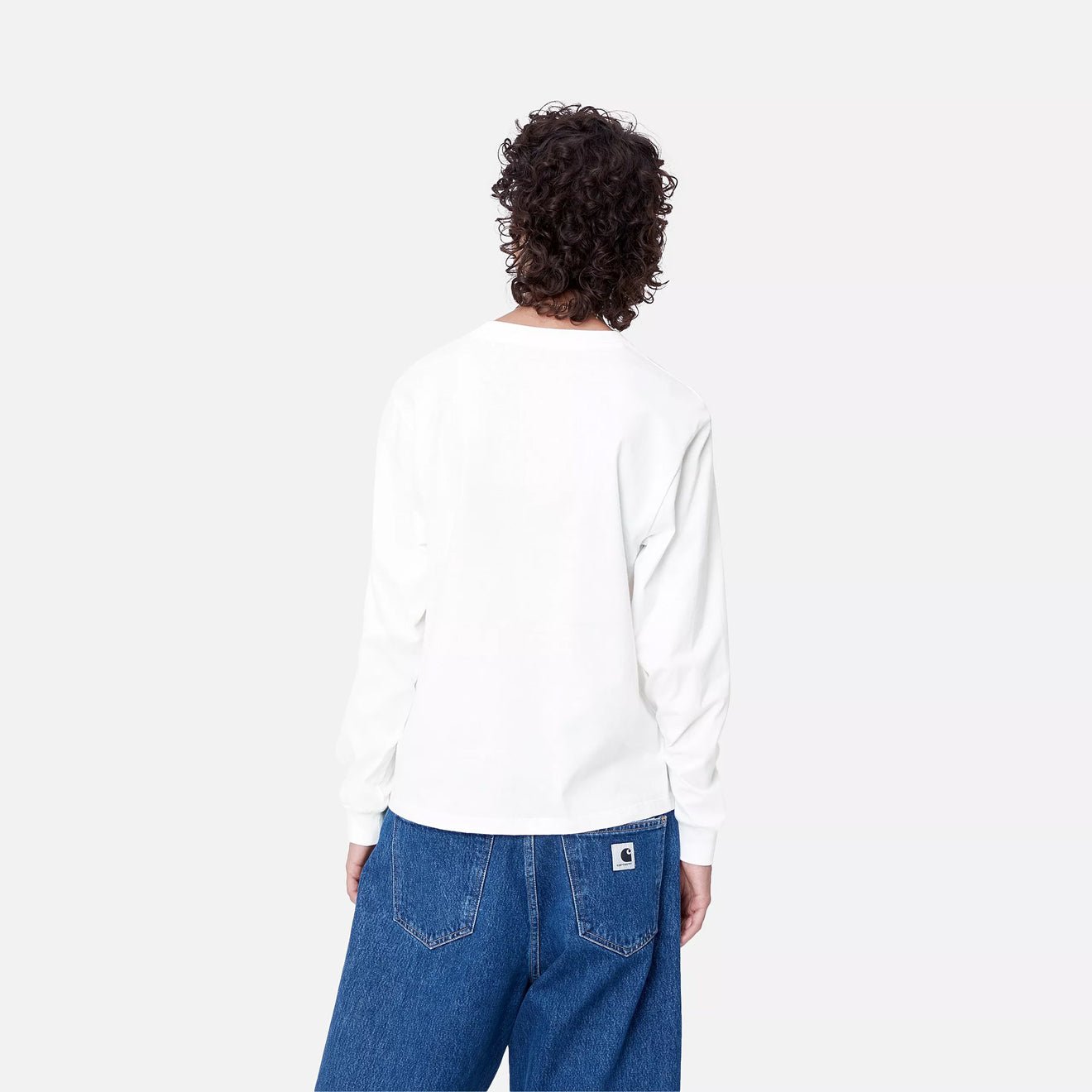 Carhartt WIP Womens L/S Pocket T-Shirt White - pam pam