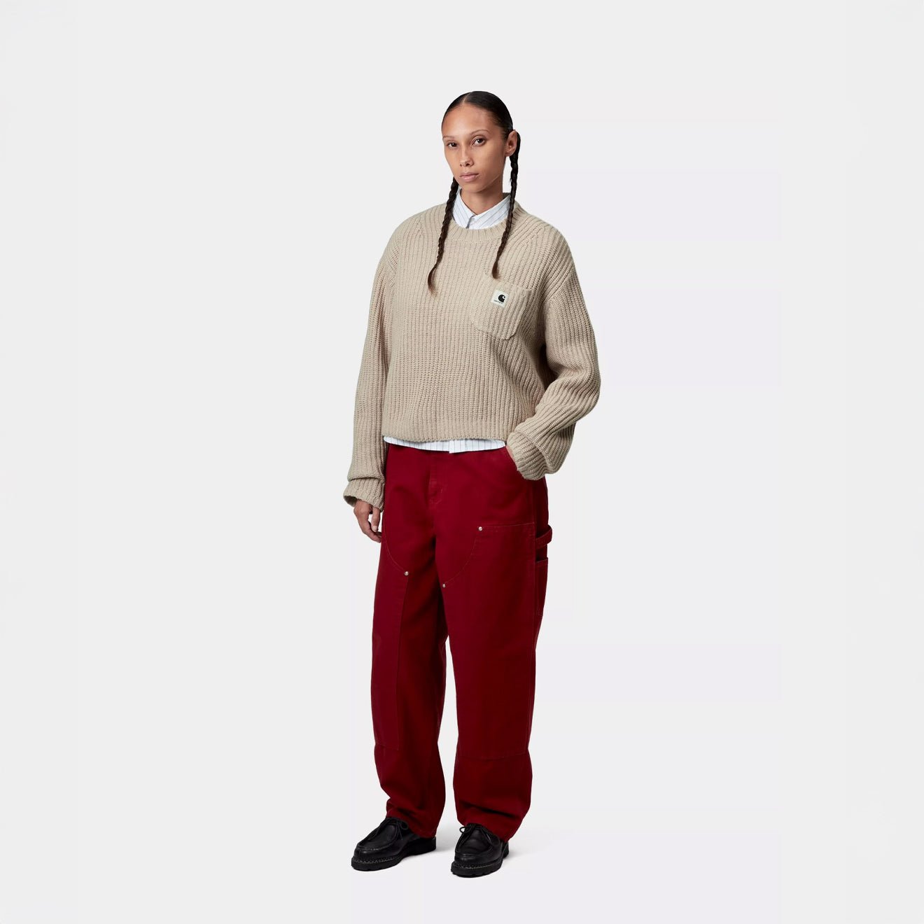 Carhartt WIP Womens Mira Sweater Fleur De Sel - pam pam