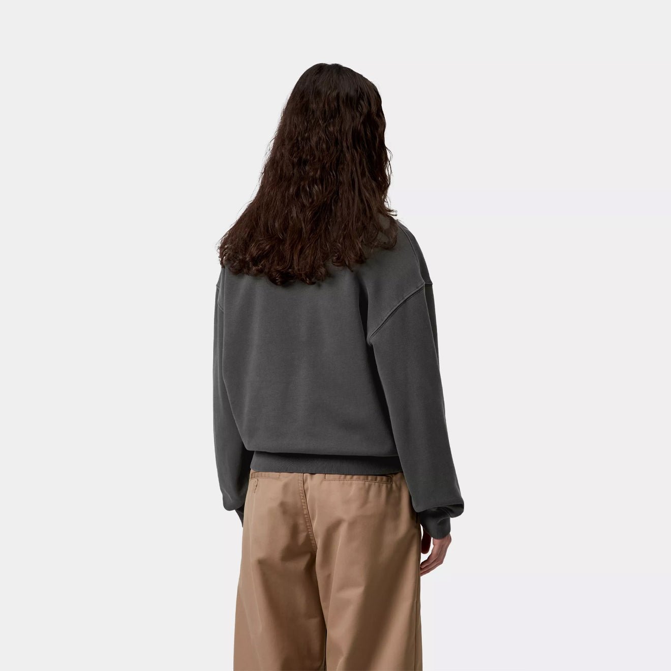 Carhartt WIP Womens Nelson Sweatshirt Black Garment Dyed - pam pam