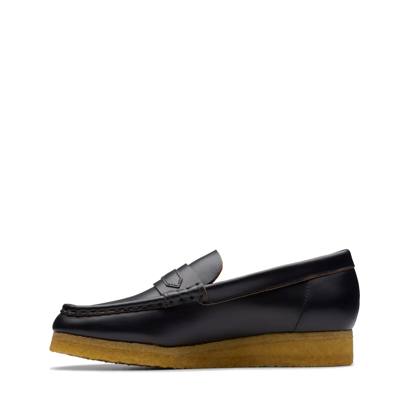 Clarks Originals Womens Wallabee Loafer Black Smooth Leather - pam pam