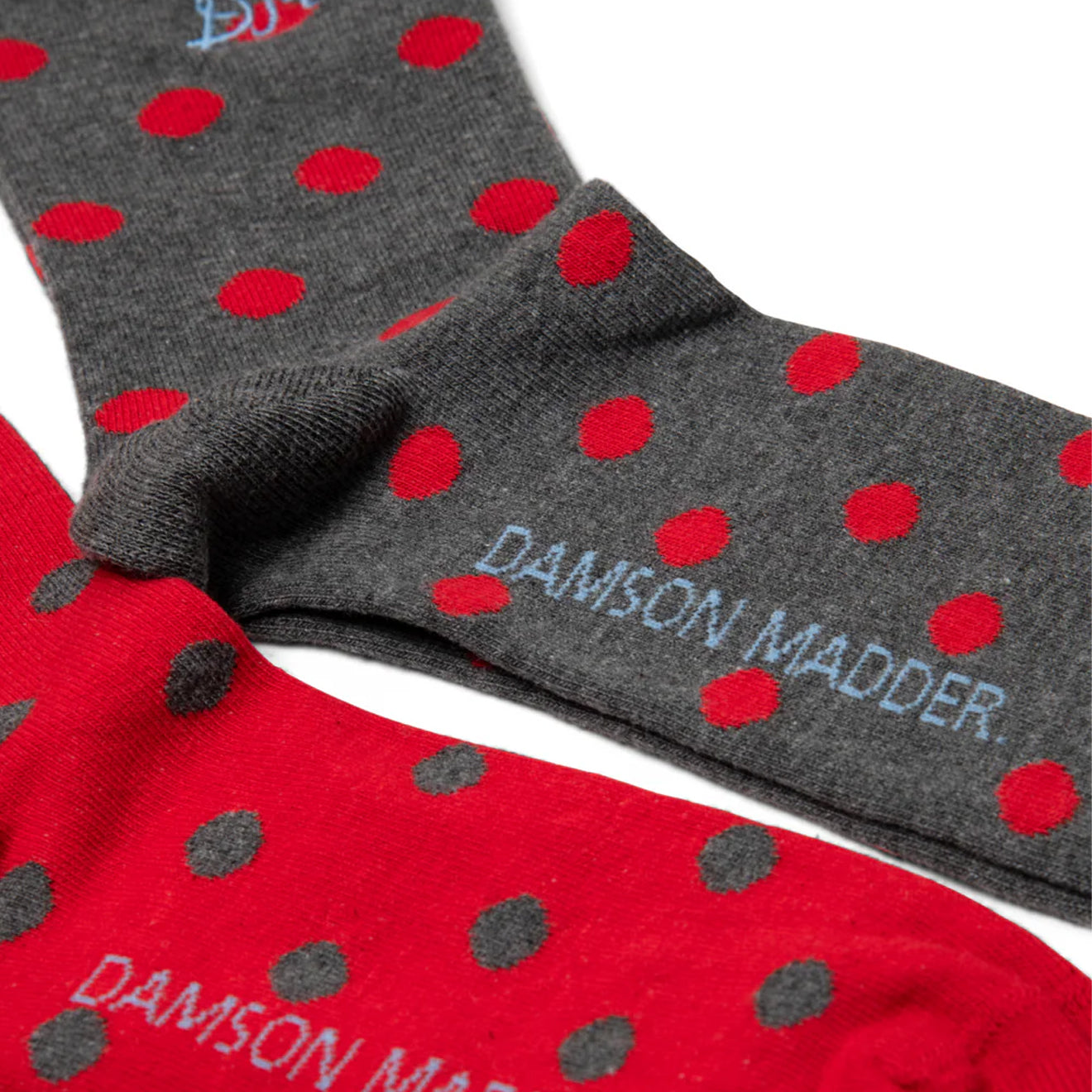 Damson Madder 2 Pack Socks Red / Charcoal Spot - pam pam