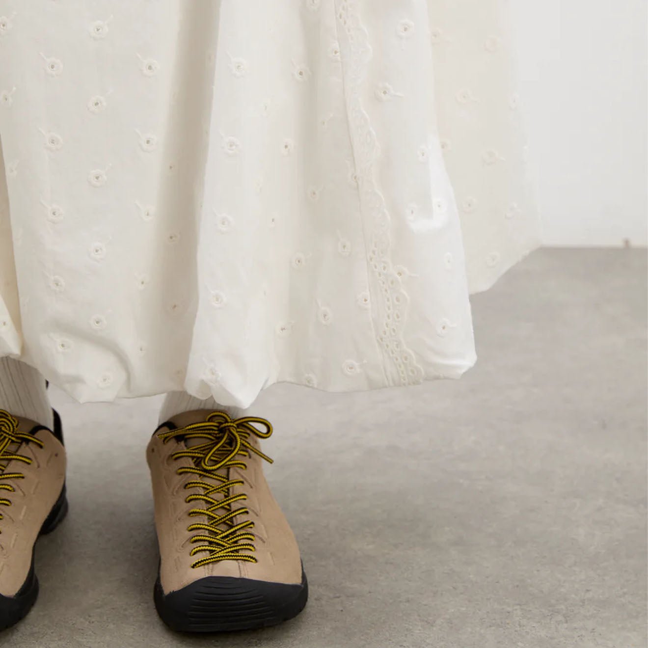 Damson Madder Agatha Puff Midi Skirt White - pam pam