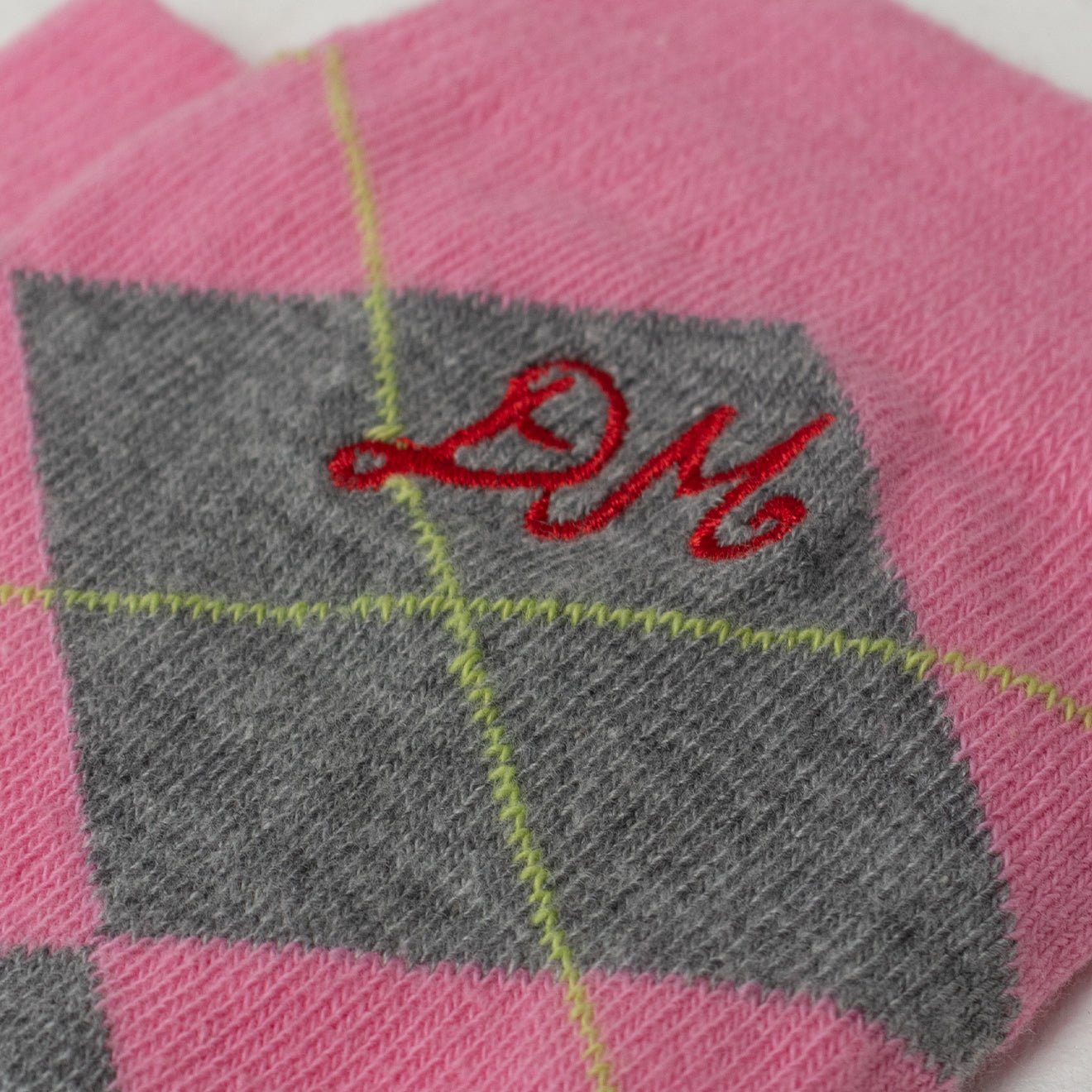 Damson Madder Argyle Socks Pink / Grey Multi