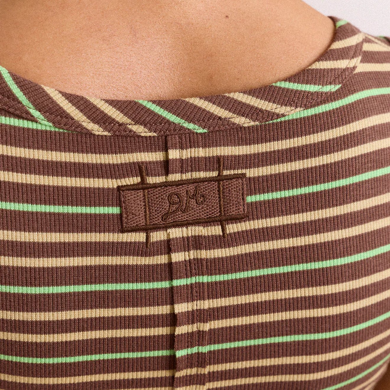 Damson Madder Arlea V-Neck Tank Brown Stripe Multi