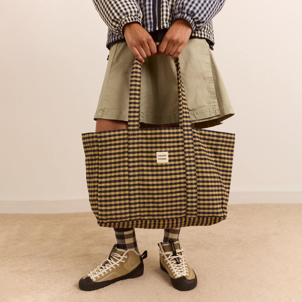 Damson Madder Canvas Tote Quince Jam / Gingham Multi