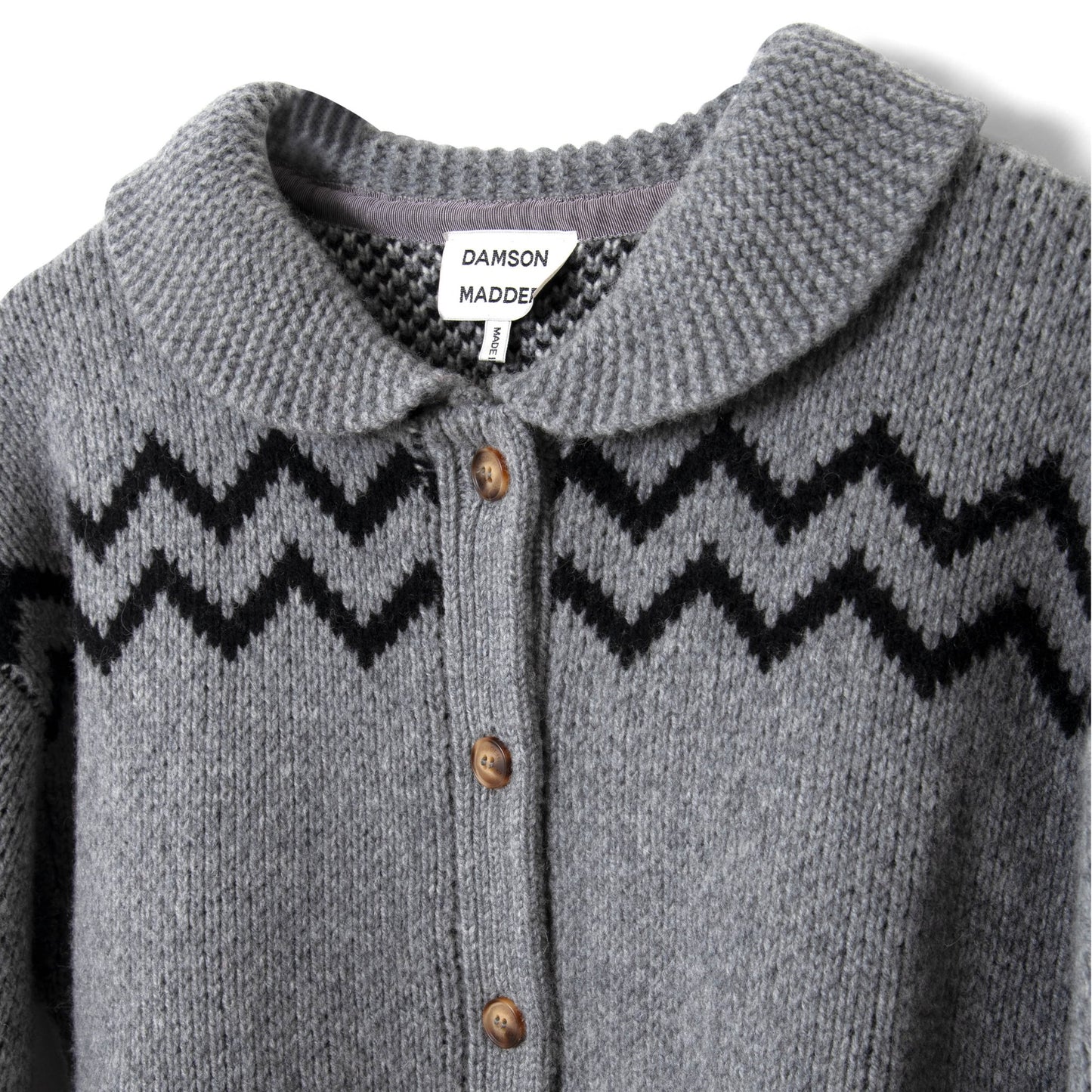 Damson Madder Cecily Collar Cardigan Bunny Intarsia - pam pam
