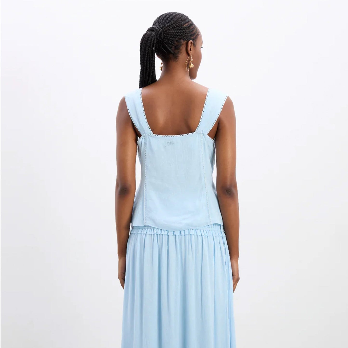 Damson Madder Charlotte Cami Blue Monika Jacquard - pam pam