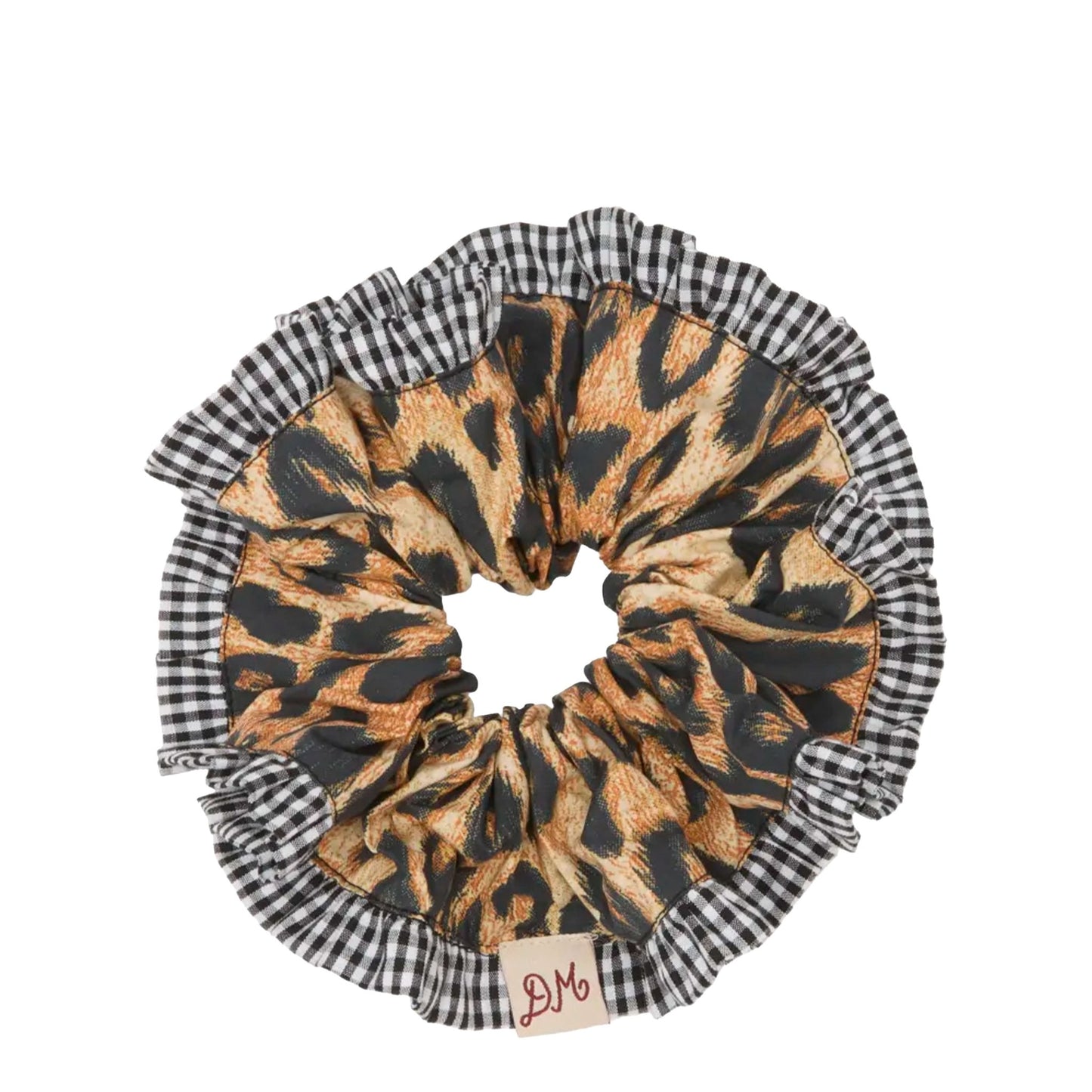 Damson Madder Frill Edge Scrunchie Leopard - pam pam