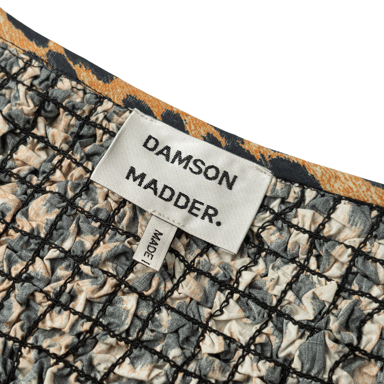 Damson Madder Harper Shirred Midi Dress Leopard