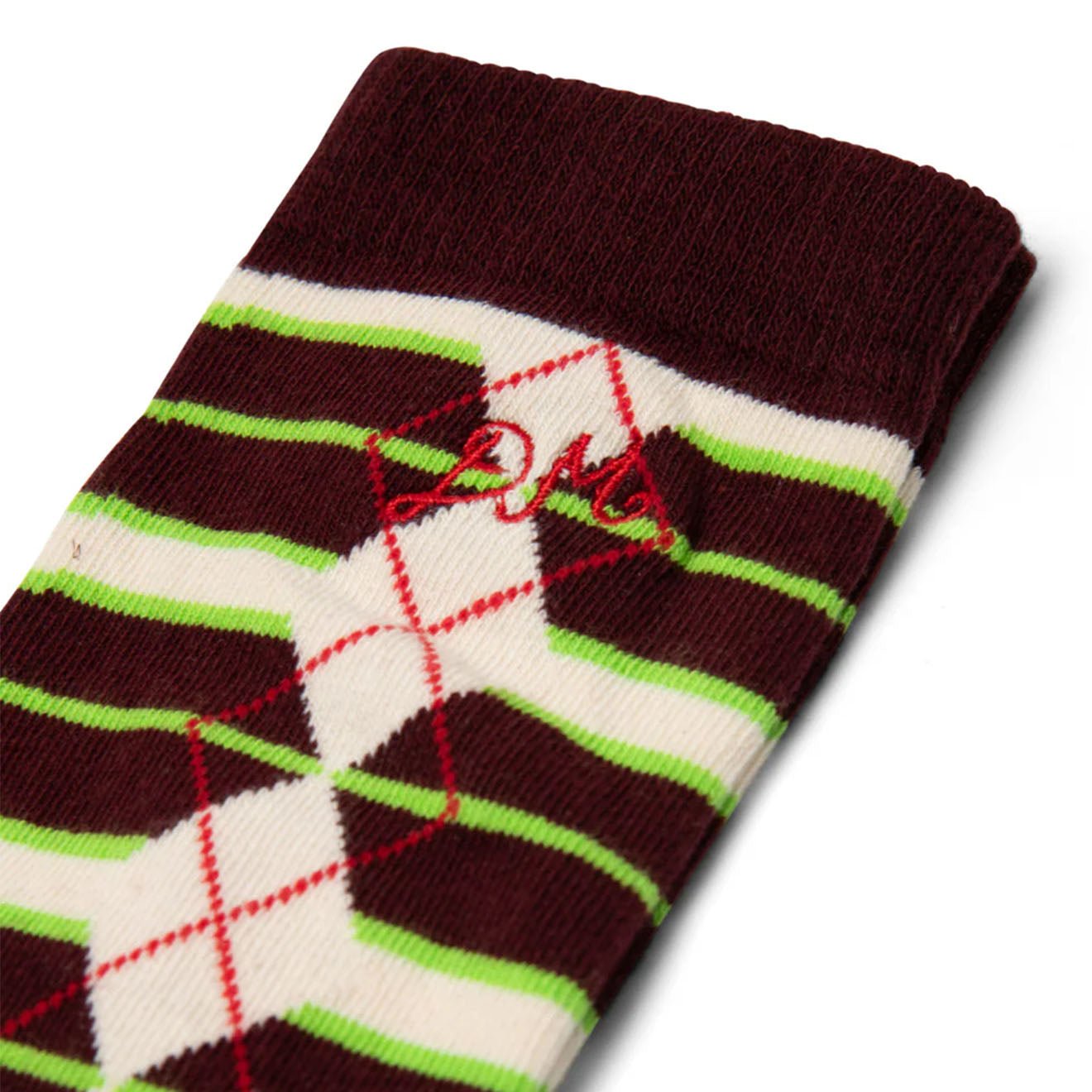 Damson Madder Knee High Socks Burg Argyle Stripe - pam pam