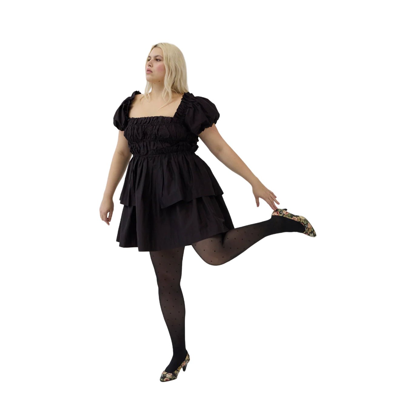 Damson Madder Lyza Mini Dress Black - pam pam