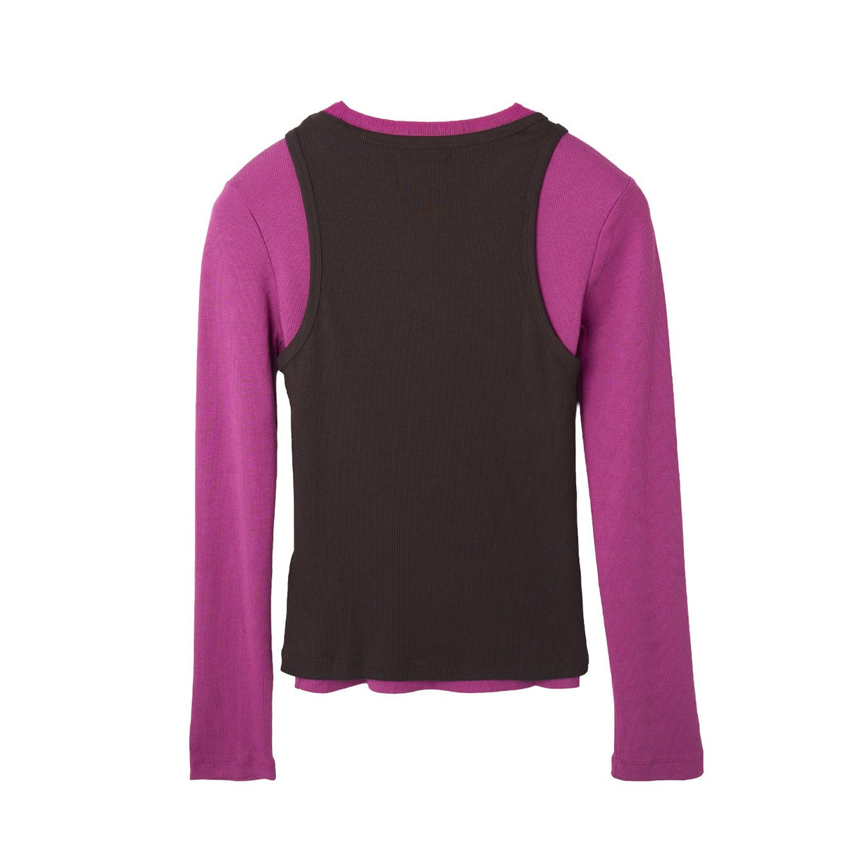 Damson Madder Manon Layered 2 In 1 L/S Top Choc / Magenta Multi