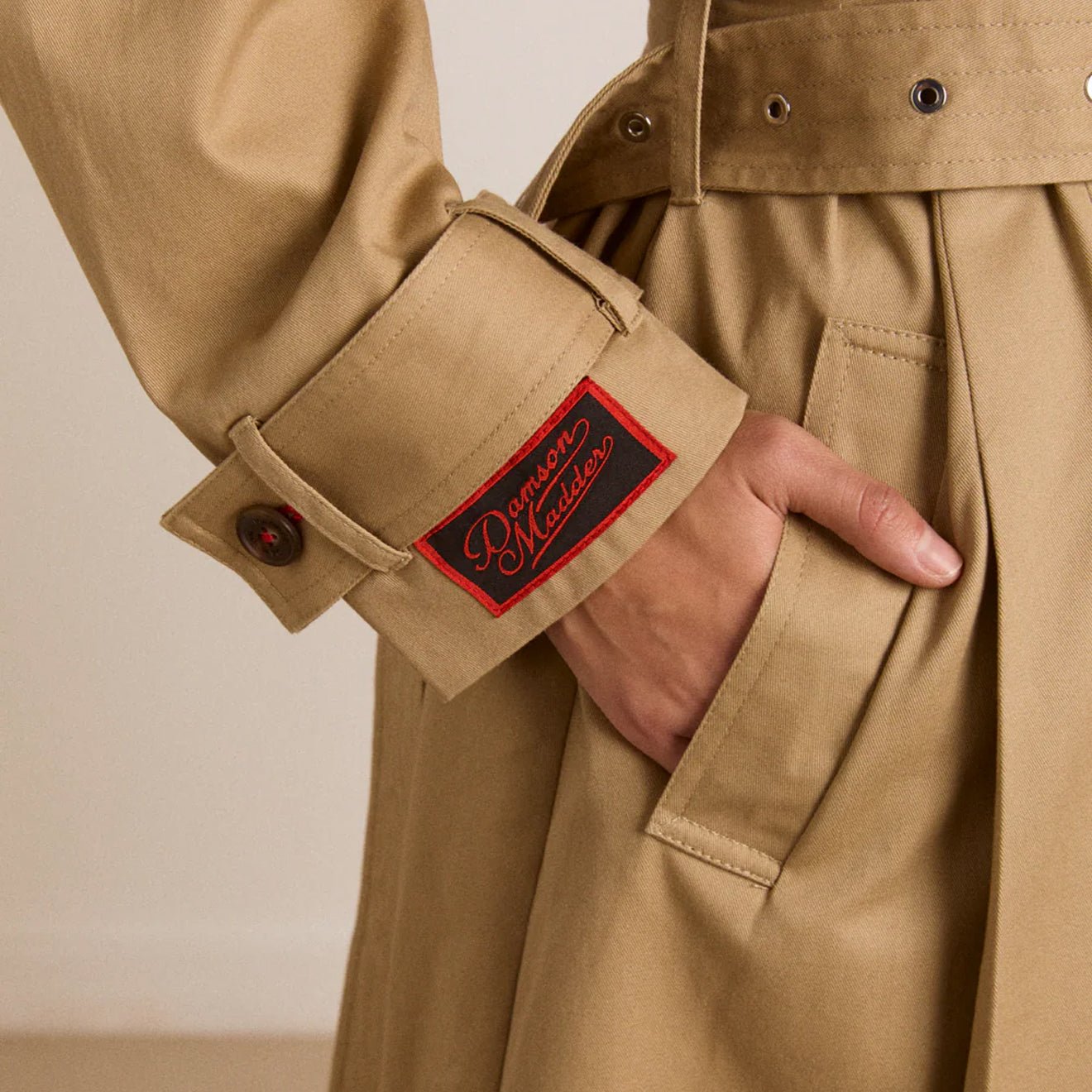 Damson Madder Sofia Pleated Trench Light Stone - pam pam