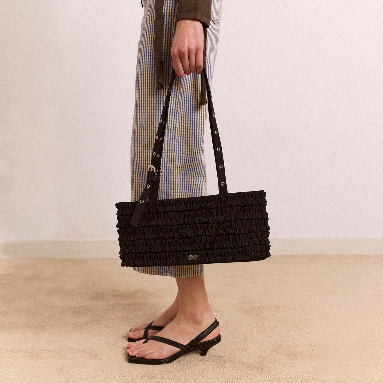 Damson Madder Sophia Ruffle Bag Black