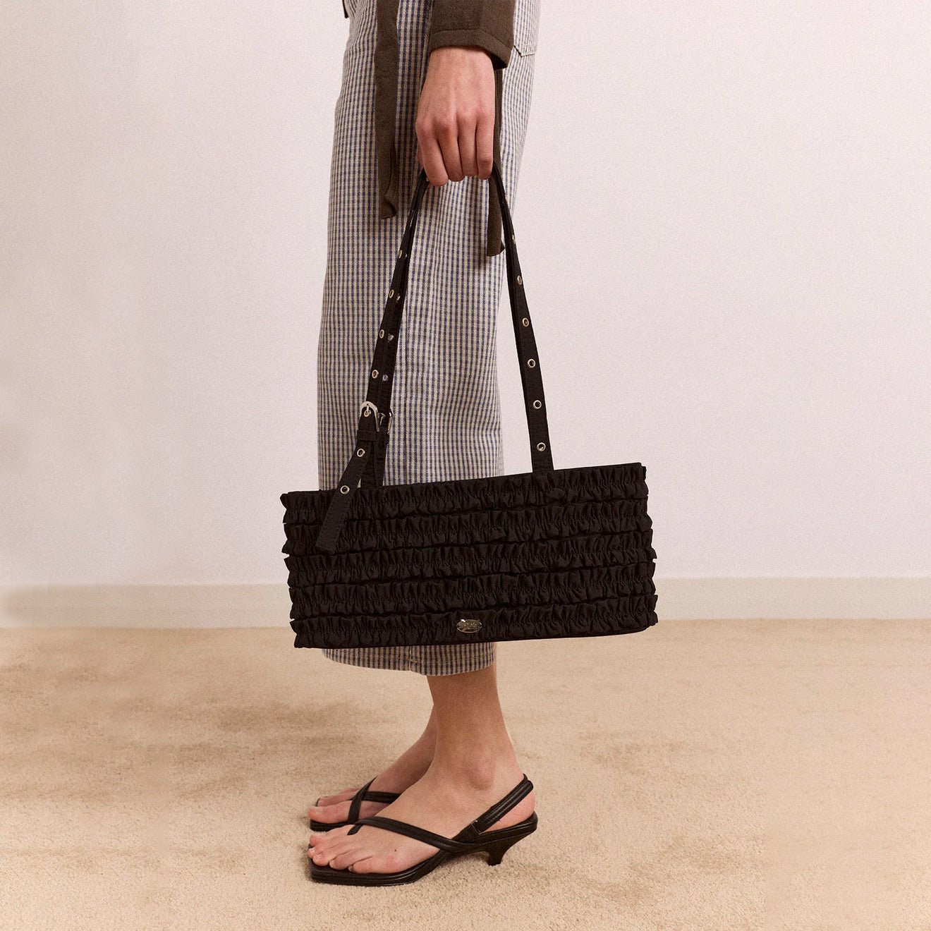 Damson Madder Sophia Ruffle Bag Black
