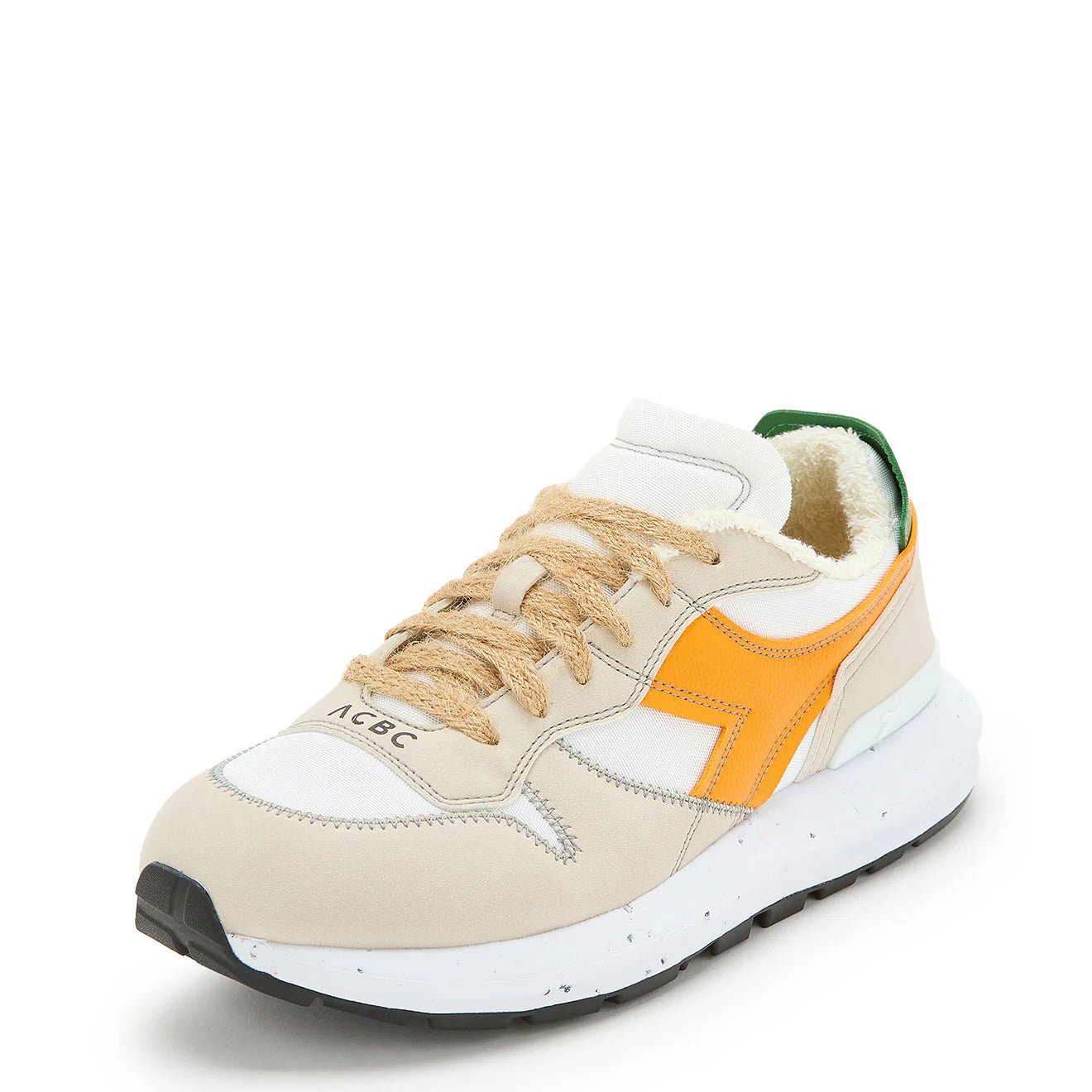 Diadora Women Kmaro 42 ACBC Trainers Super White / Cadmium Yellow - pam pam