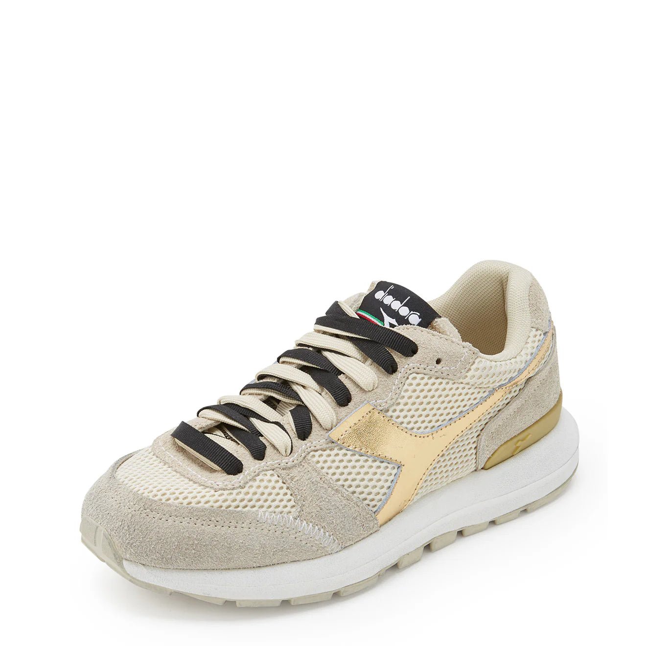Diadora Women Kmaro 42 Metal Wax Trainers Seedpearl / Oyster Gray - pam pam