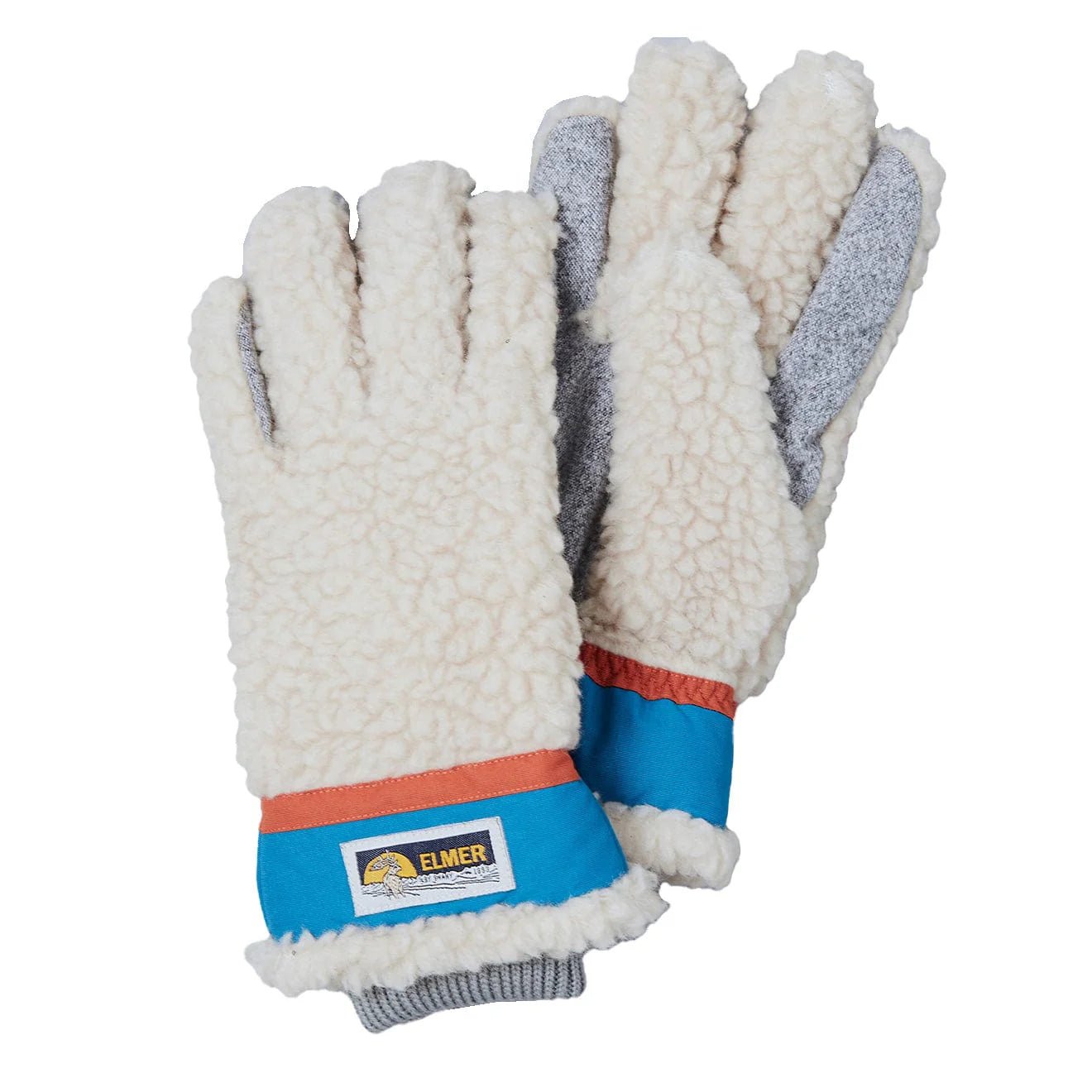 Elmer Gloves Wool Pile 5 Finger Glove Beige / Blue - pam pam